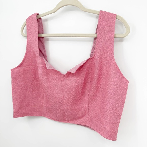 Cider Cutout Front Crop Tank Top Pink 1X - Picture 6 of 7